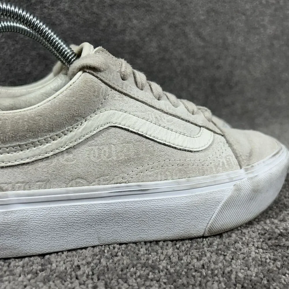 Vans Old Skool Deboss Women’s Size 6.5 Marshmallow White Platform Shoes Used